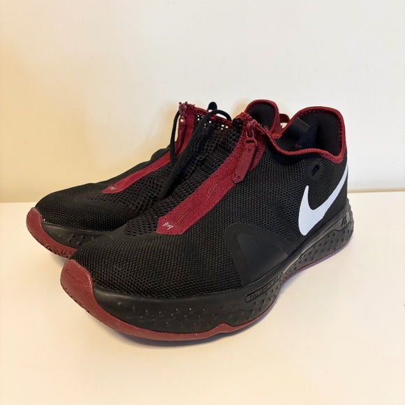 Nike Air Full Length Strobel Zip Basketball Sneakers Trainers Black Red Mens 14 - Picture 1 of 5